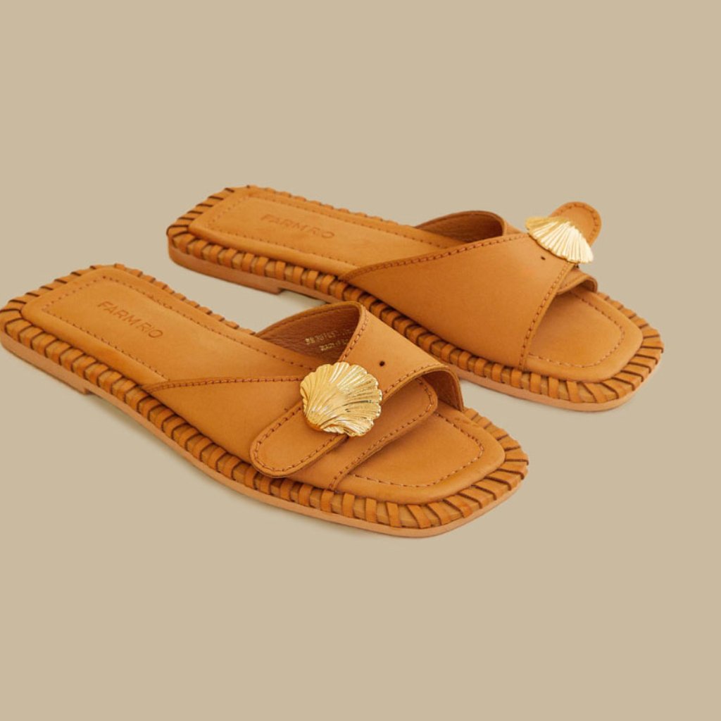 Nwt Farm Rio Caramel Sandal Slides Sz 7